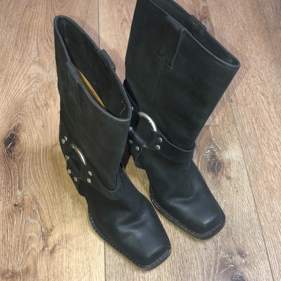 Michael Michael Kors Black Square Toe Boots Size 5 - Picture 1 of 9